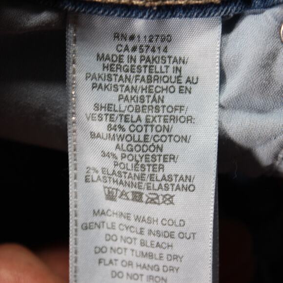 True Religion Shorts Womens 26 Blue Denim High Rise Raw Hem Maisie - Picture 7 of 8